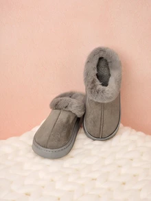 Hatastic 女士加厚绒里室内拖鞋，防滑舒适保暖卧室布艺拖鞋，适合秋冬季圣诞节送礼