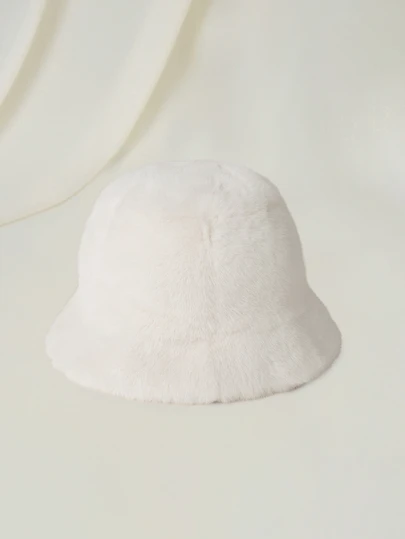 Clariva 新款时尚个性百搭仿貂绒渔夫帽，女士秋冬款，韩版百搭渔夫帽，毛绒保暖帽，休闲涤纶纯色防风保暖帽，秋冬圣诞礼物