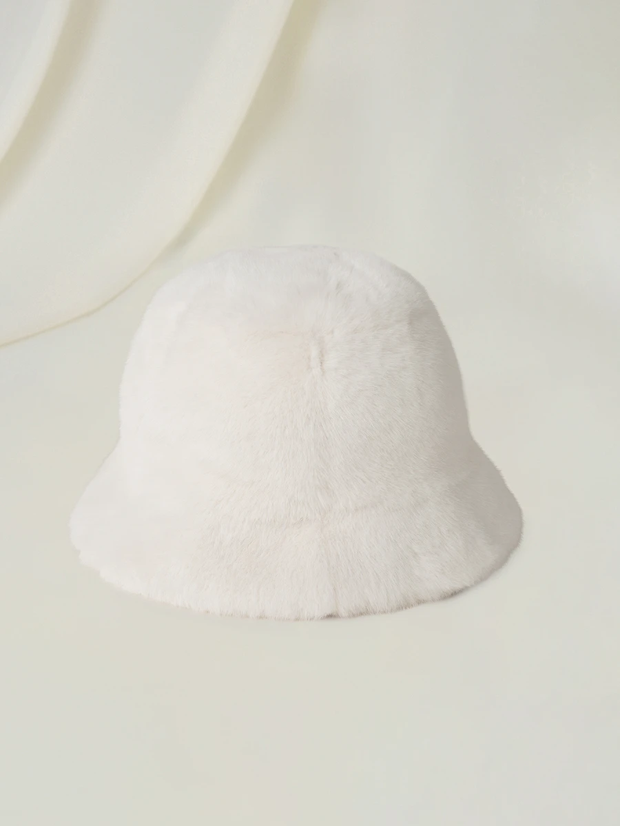 Clariva 新款时尚个性百搭仿貂绒渔夫帽，女士秋冬款，韩版百搭渔夫帽，毛绒保暖帽，休闲涤纶纯色防风保暖帽，秋冬圣诞礼物 - 彩色 - 查看 1