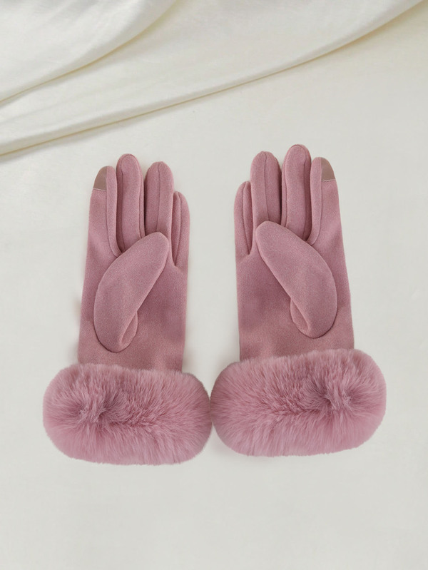 Clariva Damen Rosa Touchscreen Handschuhe, wasserdicht mit weicher Thermofütterung, Winterhandschuhe für Outdoor, Geschenke zu Halloween und Weihnachten