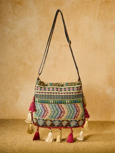 Tropiscape Large Capacity Fashionable Korean Version Tassel Casual Bag 2025 New Versatile Shoulder Crossbody Bag Tote Bag Gifts