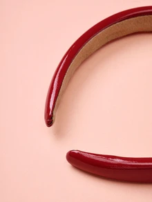 Hatastic 1/2/3/4/5件装复古红色亮面皮革发箍，高端舒适防滑发圈，适合日常佩戴、化妆、派对、节日、宴会、演出等场合，用途广泛，是感恩节、生日、节日音乐节的理想礼物。 - 紅色 - 查看 3