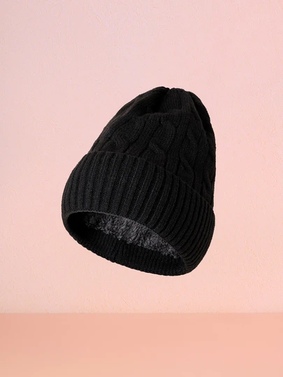 Hatastic 时尚珍珠扭结休闲保暖纯色针织帽，秋冬圣诞礼物