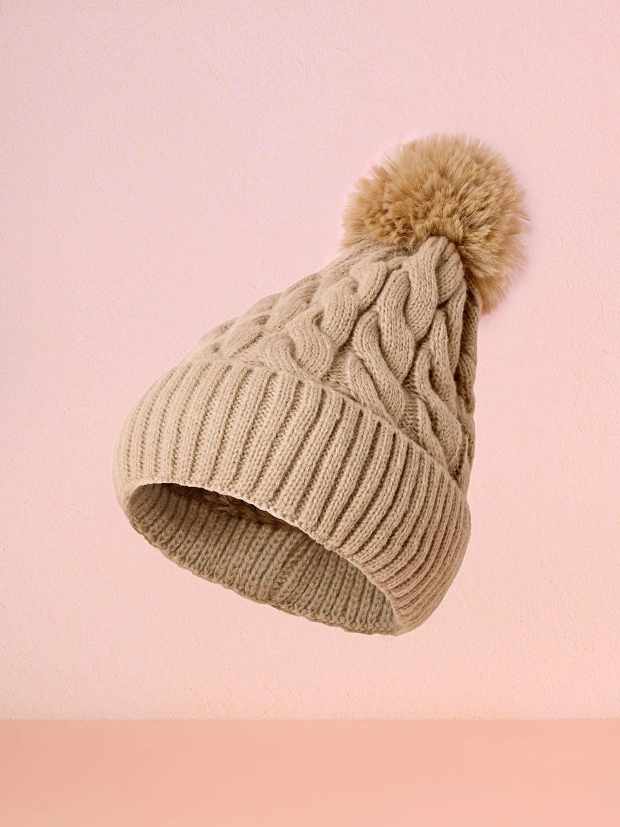 Hatastic 1顶保暖内衬滑雪帽，男女通用Y2K风格针织帽，休闲百搭冬季保暖帽，适合日常通勤、音乐节等场合，也是馈赠佳品。 - 卡其色 - 查看 1