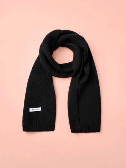 Hatastic 1件装女士纯色针织加厚保暖围巾围脖装饰，适合冬季服装配饰，女士圣诞礼物