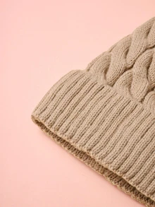 Hatastic 1顶保暖内衬滑雪帽，男女通用Y2K风格针织帽，休闲百搭冬季保暖帽，适合日常通勤、音乐节等场合，也是馈赠佳品。 - 卡其色 - 查看 4