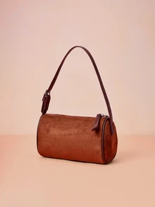 Hatastic Bolsos cruzados de piel de ante premium para mujer, bolso de hombro pequeño con correa ajustable y bolso hobo cruzado, bolso de mano de color café, regalo de Navidad - Café - Ver 2