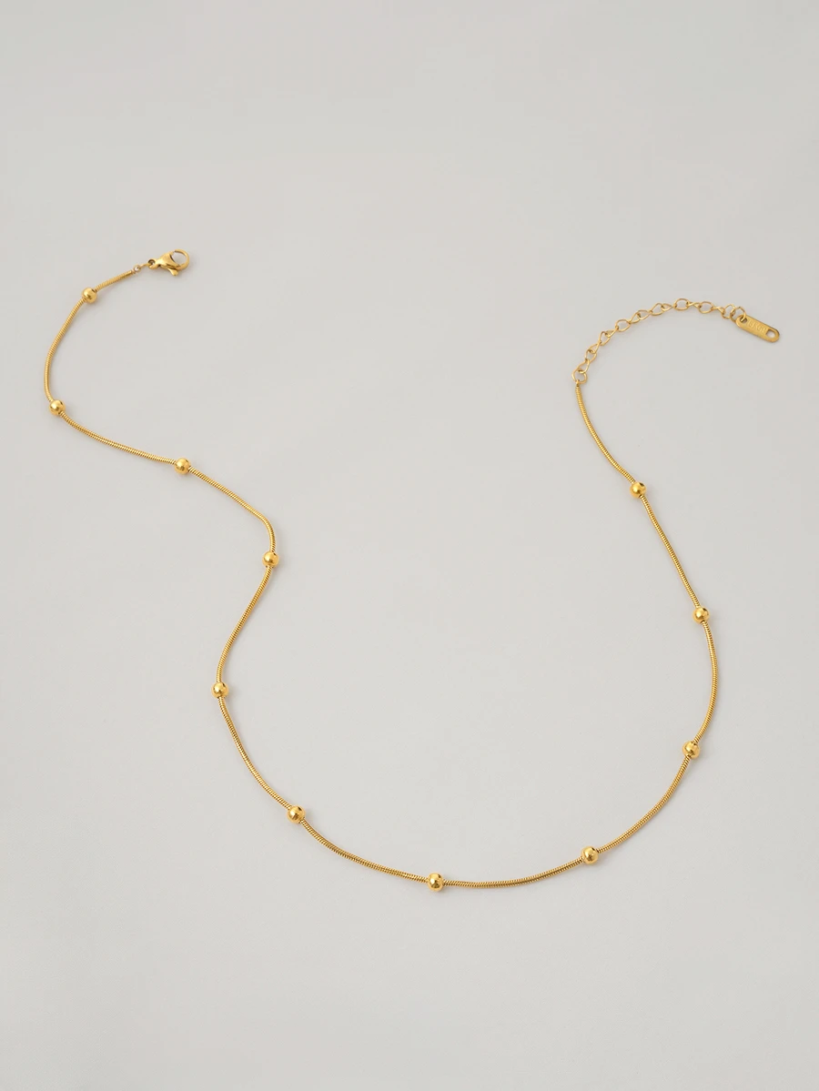 Clariva 1件 毕业季和母亲节简约不锈钢串珠项链