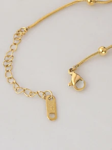 Clariva 1件 毕业季和母亲节简约不锈钢串珠项链 - 金黃色 - 查看 6