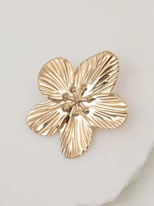 Clariva 1 Ghim cài áo hoa tinh tế bằng kim loại màu vàng tối giản cổ điển, thích hợp cho hàng ngày/tiệc tùng/đám cưới, quà tặng bạn bè - Vàng - Xem 1