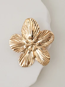 Clariva 1 Ghim cài áo hoa tinh tế bằng kim loại màu vàng tối giản cổ điển, thích hợp cho hàng ngày/tiệc tùng/đám cưới, quà tặng bạn bè - Vàng - Xem 5