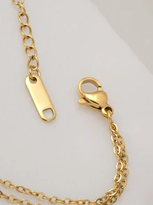 Clariva 双环时尚罗马数字锆石简约手链 - 金色 - 查看 4