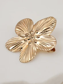 Clariva 1 Ghim cài áo hoa tinh tế bằng kim loại màu vàng tối giản cổ điển, thích hợp cho hàng ngày/tiệc tùng/đám cưới, quà tặng bạn bè - Vàng - Xem 2