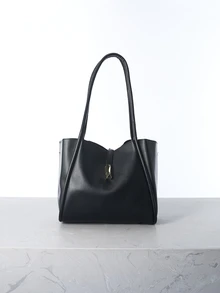 CHICVUE New Solid Color Light Luxury High-End Versatile Women's Shoulder Tote Bag Gifts - Black - View 2