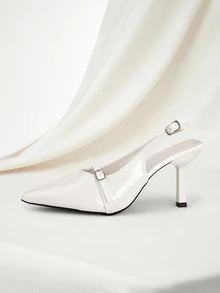 Clariva 女士尖头小猫跟一脚蹬凉鞋 - 杏色 - 查看 4