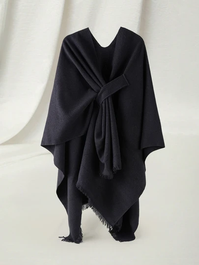 Clariva 1pc Women Fashion Personalized Buckle Shawl Travel Jacket Winter Fall Gifts