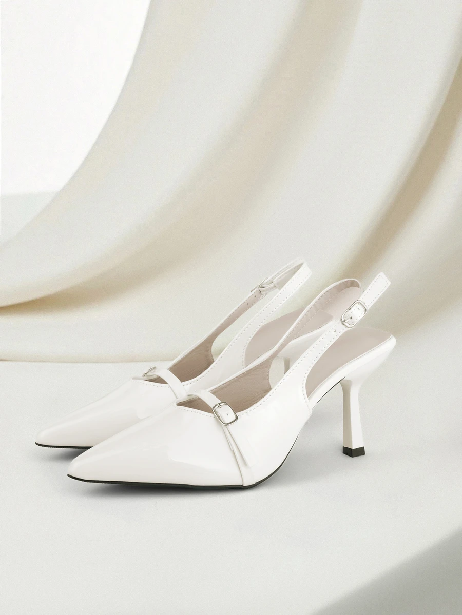 Clariva 女士尖头小猫跟一脚蹬凉鞋