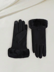 Clariva 1 Pair Black Touchscreen Gloves With Thermal Lined, Warm For Autumn/Winter Gifts - Black - View 1