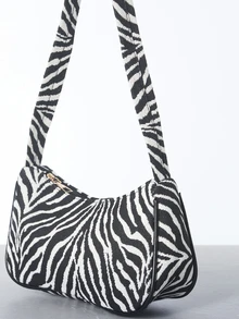 CHICVUE Zebra Striped Pattern Bag Gifts - Black and White - View 3