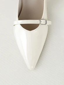 Clariva 女士尖头小猫跟一脚蹬凉鞋 - 杏色 - 查看 5