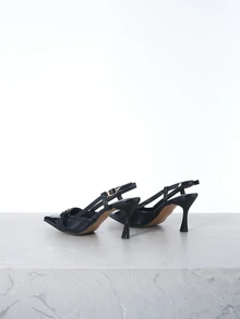 Women's Pointed Toe Strap Buckle High Heel Pumps Gifts - Navy Blue - View 2