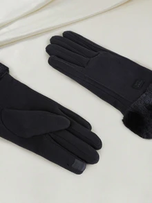 Clariva 1 Pair Black Touchscreen Gloves With Thermal Lined, Warm For Autumn/Winter Gifts - Black - View 5