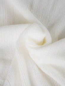 优雅的单件秋冬时尚针织披肩，厚领设计，流苏穗饰，适合搭配旗袍，百搭风格，圣诞礼物之选 - 白色 - 查看 5