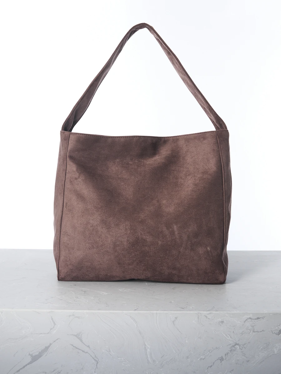 CHICVUE Vintage Suede Casual Tote Bag Large Capacity Patchwork Shoulder Handbag Daily Travel Elegant Women Commuter Totes, Suede Bag Purse, Retro Inspired Bag For Women, New Autumn And Winter Women Bag, Best Fall Purse, Newest Fashionable Suede Bag For Women, Perfectly Matching With Fall Outfits Women Gifts - Coffee Brown - View 1