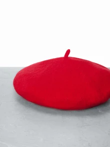 CHICVUE Cute Simple Solid Beret Gifts - Red - View 2