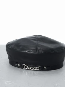 CHICVUE 1 chiếc mũ nồi thời trang trang trí dây xích cho nữ, dùng làm quà tặng Giáng sinh cổ điển cho cuộc sống hàng ngày - màu đen - Xem 4