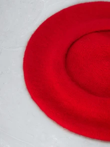 CHICVUE Cute Simple Solid Beret Gifts - Red - View 3