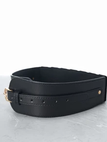 CHICVUE 1pc Multicolor Single-Buckle Women's Waist Belt For Dress, Daily Wear Summer, School Fall, Autumn, ,Black Belt Gifts