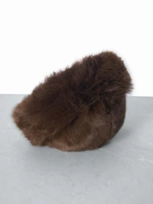 CHICVUE 1顶优雅纯色柔软抓绒拼接蓬松饰边保暖防风冬帽，毛绒仿狐狸皮猎帽带护耳，秋冬帽冬季服装圣诞礼物 - A - 查看 2