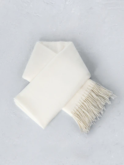 CHICVUE 1 st. dam höst/vinter enfärgad fransad halsduk i fuskkashmere, tjock och varm sjal/halsvärmare med dubbel användning, julklappar