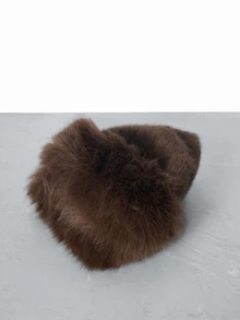 CHICVUE 1顶优雅纯色柔软抓绒拼接蓬松饰边保暖防风冬帽，毛绒仿狐狸皮猎帽带护耳，秋冬帽冬季服装圣诞礼物 - A - 查看 5