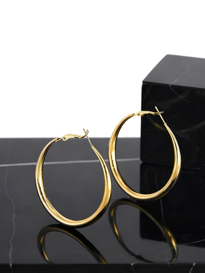 CHICVUE 1 Pair Minimalist Luxurious Elegant Fashion Hoop Earrings, Suitable For Evening Party, Festival Gifts Gifts