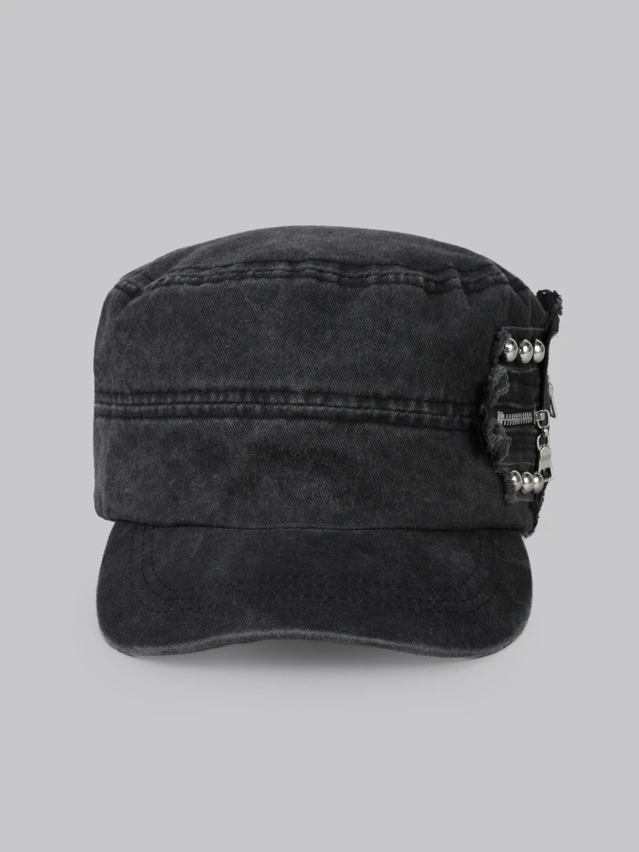 DareSee Vintage Rivet Washed Flat Top Cap, Niche American Retro Beret Big Head Distressed Look Cap Gifts Music Fest - Baseball Cap - View 1