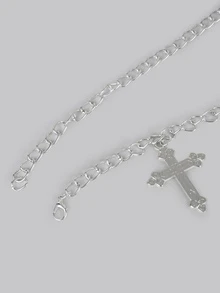 1pc Cross Waist Chain Belt, Versatile Punk Gothic Fashion Waist Accessoriessummer School Fall, Autumn, Gifts