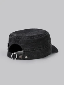 DareSee Vintage Rivet Washed Flat Top Cap, Niche American Retro Beret Big Head Distressed Look Cap Gifts Music Fest - Baseball Cap - View 3