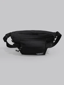 DareSee Lightweight,Business Casual Letter Graphic Waist Bag For Teen Girls Women College Students,Rookies & White-Collar Workers Perfect For Office,College,Work ,Business,Commute,Outdoors, Travel, Outings, Preppy Bum Bag For The First Day Of School Gifts Music Fest Back To School - Black - View 1