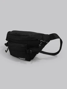 DareSee Lightweight,Business Casual Letter Graphic Waist Bag For Teen Girls Women College Students,Rookies & White-Collar Workers Perfect For Office,College,Work ,Business,Commute,Outdoors, Travel, Outings, Preppy Bum Bag For The First Day Of School Gifts Music Fest Back To School - Black - View 2