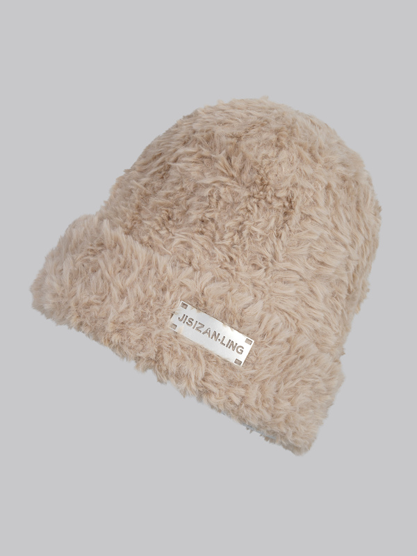 DareSee Plush Women's Hat, Korean Style Loose Fit Big Head Circumference Knit Warm Ear Protection Hat, Autumn/Winter Fashionable Gifts