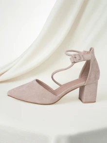 Clariva Giày cao gót mũi nhọn đế dày thời trang thu đông 2025 dành cho nữ, phù hợp với mọi mùa, thanh lịch, quà tặng Giáng sinh cho nữ - Màu be - Xem 2