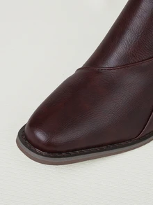 Clariva 秋冬女士短款粗跟踝靴，高跟踝靴，修身靴，英伦风靴子，圣诞礼物