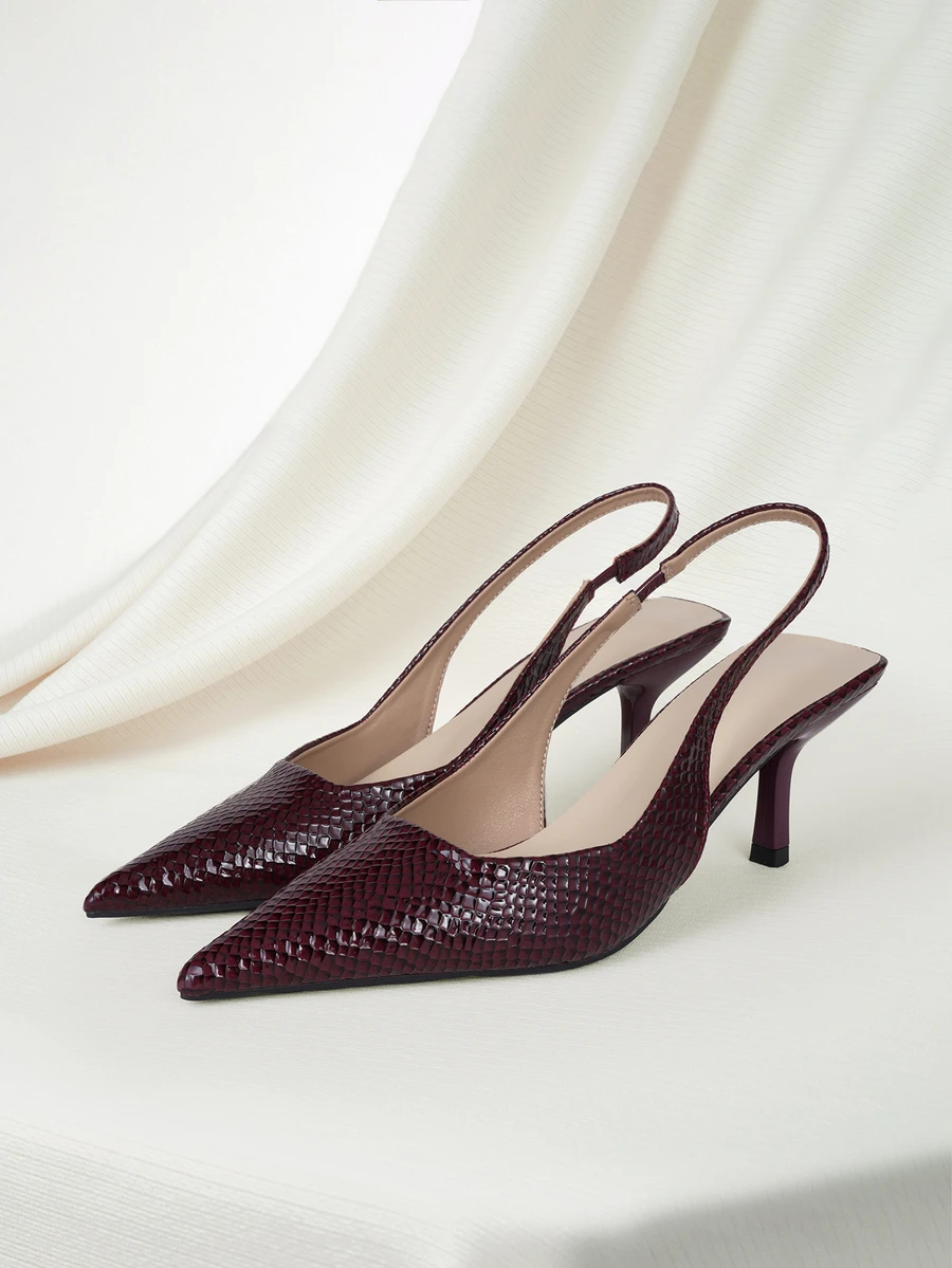 Clariva Giày cao gót nữ thu/đông, giày cao gót mũi nhọn, dép xăng đan hở gót mỏng thời trang, trang phục dự tiệc thanh lịch, giày cao gót mèo con, quà tặng Giáng sinh