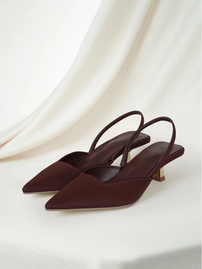 Clariva Women Plain Color Kitten Heel Shoes, Elegant Pointed Toe High Heels, Fashionable Ankle-Strap Open Toe High Heels Gifts