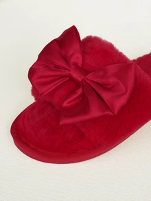 Clariva High-Quality TPR Non-Slip Bow Slippers, Auspicious Red, Wedding/Valentine's Day Gift Gifts - Red - View 3