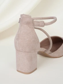 Clariva Giày cao gót mũi nhọn đế dày thời trang thu đông 2025 dành cho nữ, phù hợp với mọi mùa, thanh lịch, quà tặng Giáng sinh cho nữ - Màu be - Xem 3