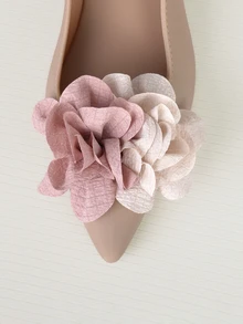Clariva Chaussures à talons hauts à bout pointu casual pour femmes, motif floral à talon épais, style formel élégant, printemps/été extérieur, couleur chameau, cadeaux de Noël - Camel - Voir 5
