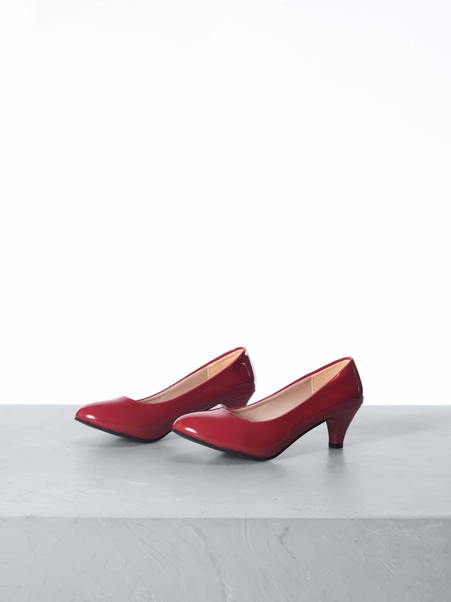 CHICVUE Bombas de tacón alto con slip-on para mujer de talla grande, adecuadas para el trabajo de oficina, talla pequeña en 1 tamaño, regalos de Navidad